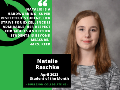 Natalie Raschke Student of the Month